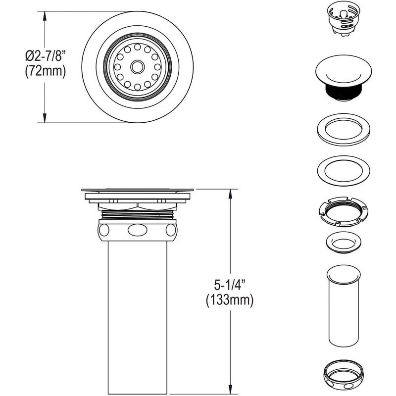 Elkay LK58 2" Basket Strainer and Flange - N/A - Image 2